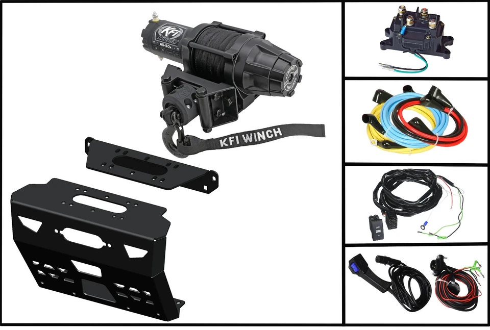 Kit de montaje y cabrestante de asalto KFI AS-50X 5000 lb para Bobcat 3400/3600/UV34 2015+ Foto 1 de 4