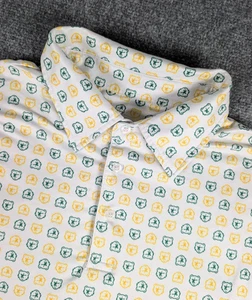 Baylor Bears Sic-Em 365 Polo Shirt Mens 2XL White Bear AOP Performance - Picture 1 of 7