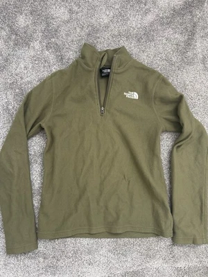 Boys Junior North Face Fleece Top Size Medium Khaki Long Sleeve - Image 1 of 4