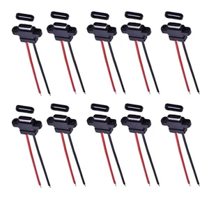 10PCS Type-C 2Pin Welding Wire Female Waterproof Female Socket Rubber Charging - Afbeelding 1 van 7