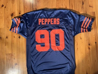 Camiseta deportiva de los Chicago Bears Julius Peppers para hombre 50 azul marino NFL fútbol Reebok Home Foto 1 de 4