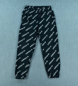 Adidas Pantaloni Joggers Donna S Nero Monogram Track Felpa con Coulisse - Foto 1 di 9