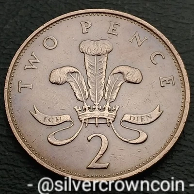 Gran Bretaña 🇬🇧 Reino Unido 2 peniques 1986. KM#936. Moneda de dos centavos de bronce. Plumas galesas. Foto 1 de 4