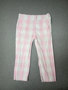 Janie and Jack Girl Pink Gingham Pants Checked Pockets Adjustable Waist Sz 5 - Picture 1 of 9