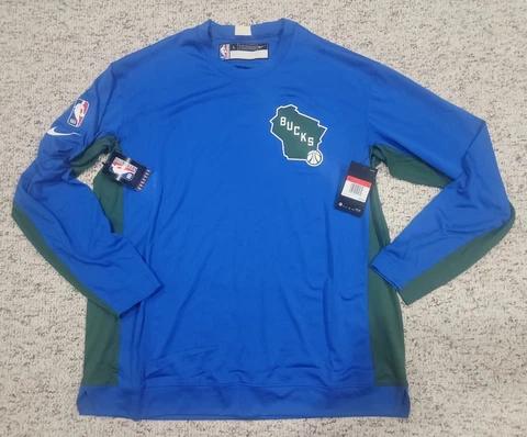 Nike NBA Milwaukee Bucks Cream City Player Issue Shooting Shirt Men Size Large Cover