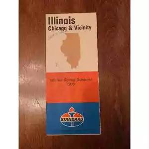Illinois Chicago and Vicinity Road Map Courtesy of Standard 1972 Edition - Picture 1 of 5