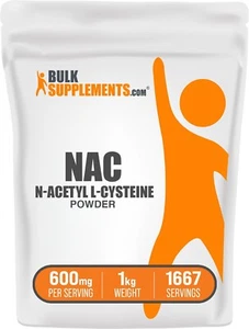 BulkSupplements N-Acetyl L-Cysteine (NAC) Powder 1kg - 600mg Per Serving - Picture 1 of 5