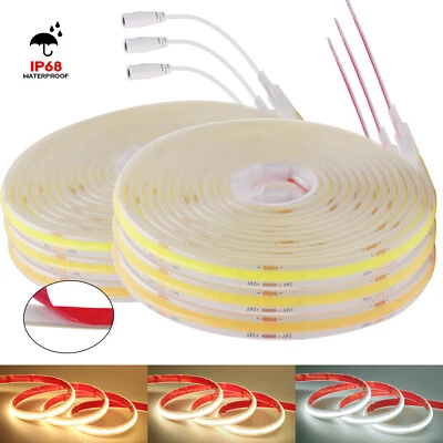 12V 24V LED COB Streifen Wasserdicht In/Außen Lichtband Stripe keine Lichtpunkte - Bild 1 von 4