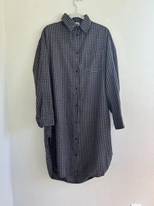Prairie Underground Replica Shirtdress Button Down Collar Check M - Picture 1 of 9