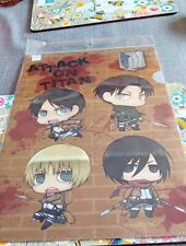 Attack On Titan Chibi Levi And Eren A4 Clear Folder Japanese Import