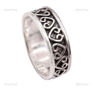 Anillo banda joyería artesanal de plata de ley 925 tamaño - Imagen 1 de 5