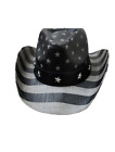 Men's Vintage Tea-stained Usa American Flag Shape-it Brim Cowboy Hat W/ Western