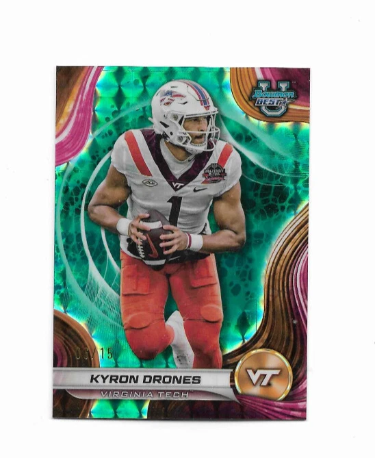 2024 Bowman's Best University Teal Geometric Refractors #52 Kyron Drones 6/15 VT - Image 1 of 1