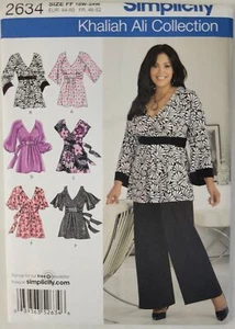 Simplicity 2634 Pattern Womens Pullover Top Plus Size 18W 20W 22W 24W Uncut - Picture 1 of 3