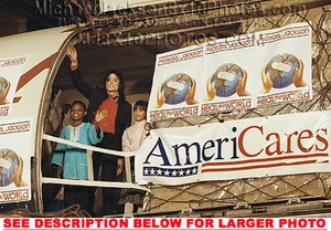 MICHAEL JACKSON HEAL THE WORLD PLANE 1xRARE PHOTO - Picture 1 of 1