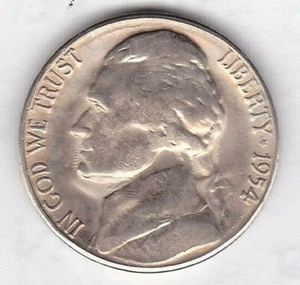 1954 S Jefferson nickel in BU condition ( BUSINESS STRIKE ) stk 9J - Picture 1 of 4