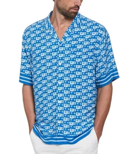 NWT Original Penguin Shirt Blue Sky Diver Short Sleeve Button Up Men’s LARGE - Picture 1 of 2