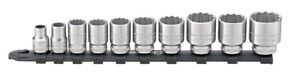 Stahlwille 12917/10-45 10 Piece 3/8" Drive 12 Point Metric Socket Set 8mm-24mm