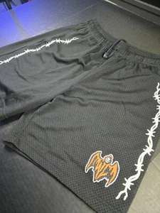Pantalones Cortos Warren Lotas Bat Reaper Malla, Negro/Naranja, Talla Grande (M) - Imagen 1 de 11