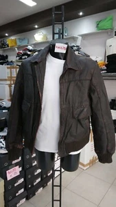 GIUBBOTTO MOON STONE Pelle Uomo Man Marrone  VINTAGE tg 52  MON1479LZ - Imagen 1 de 7