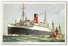 c1940's Cunard R.M.S. Ascania Steamship Steamboat Sailing in Canada Postcard