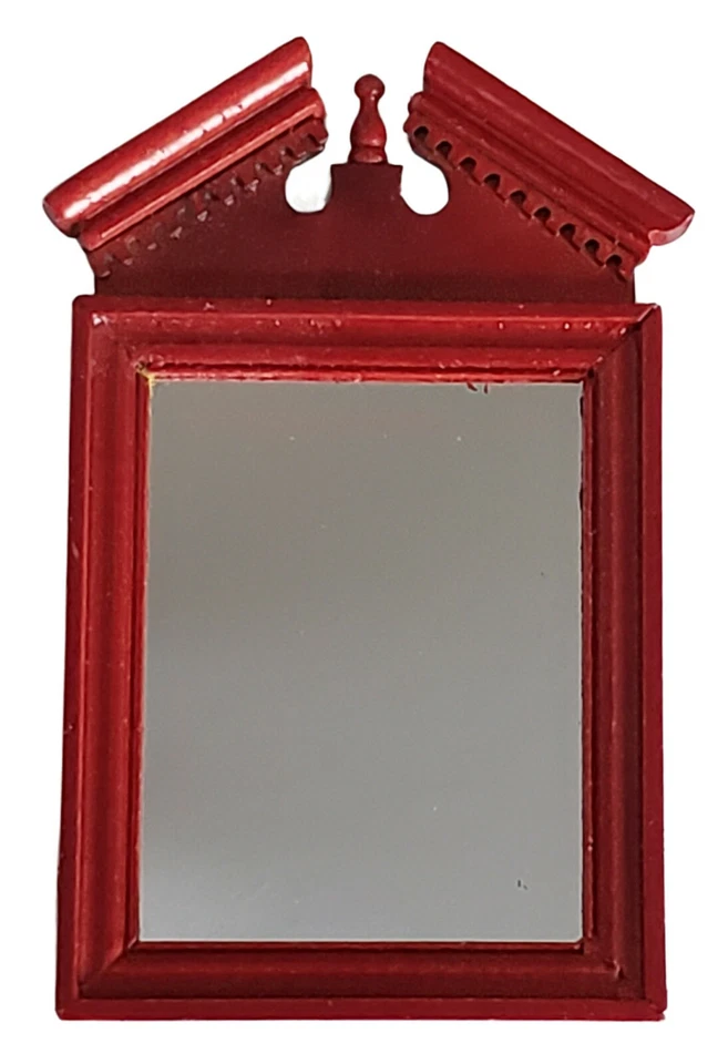 Miniature Dollhouse Victorian Wood Mirror Mahogany 1:12 Scale New - Image 1 of 1