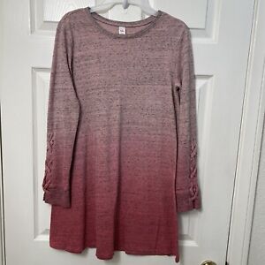 Justice Pink Ombre Speckled Sweatshirt Dress Tunic A-Line Girls 18/20 Pullover