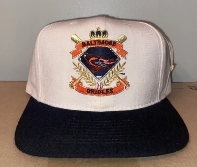 复古巴尔的摩金莺队美国针头支架可调节平沿帽 90 年代 — 第 1/4 张图片