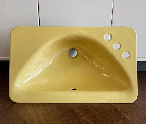Vtg.Gold 20x12 Lavatory American Standard Self Rimming Bath Sink Cover