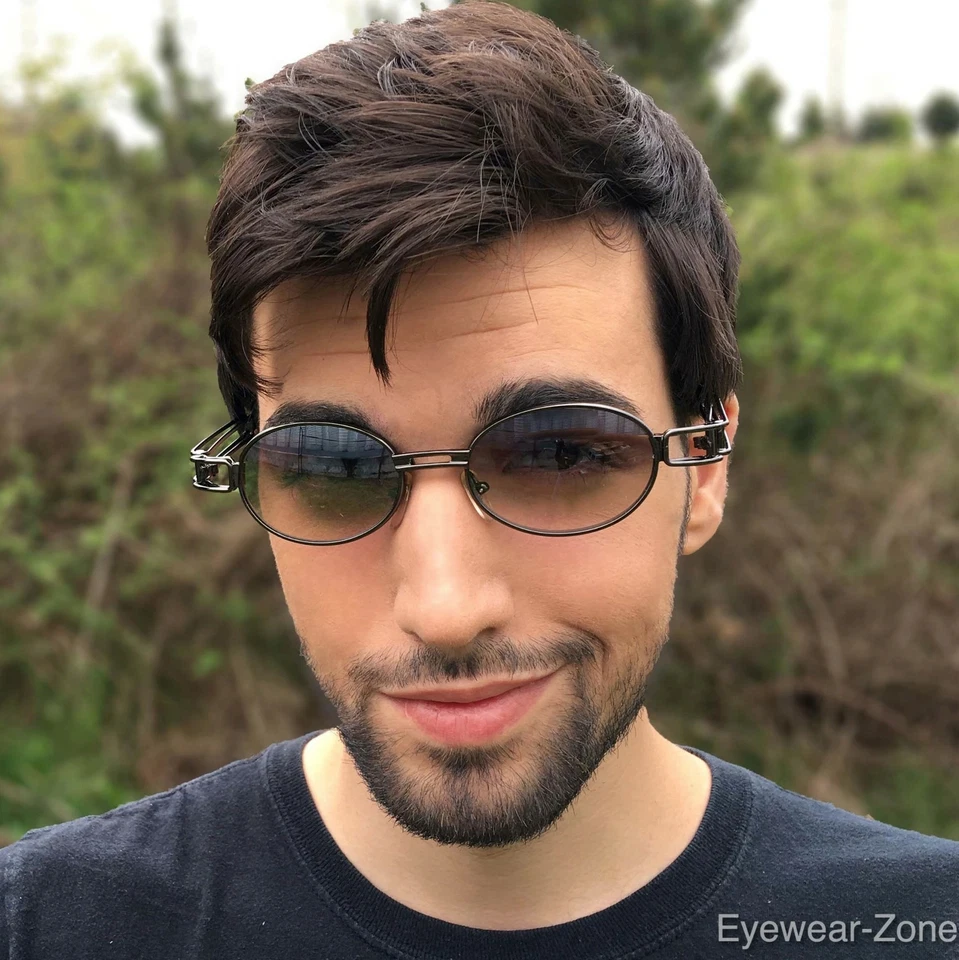 Gafas de sol clásicas redondas ovaladas retro hippie indie vintage de la vieja escuela de los 90 para hombre Foto 1 de 4