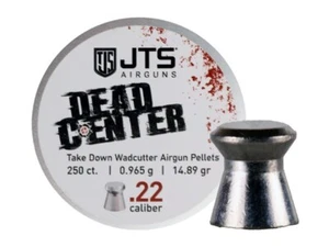 JTS Airguns 250 Count DEAD CENTER Wadcutter 5.5mm .22 Caliber 14.89gr Pellets - Picture 1 of 2
