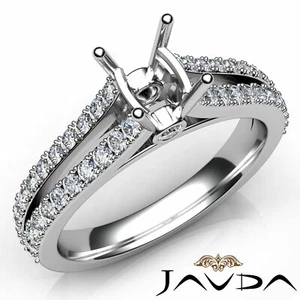 Cushion Semi Mount Ring Double-Prong Diamond Engagement Split Shank Set 0.65Ctw. - Picture 1 of 29