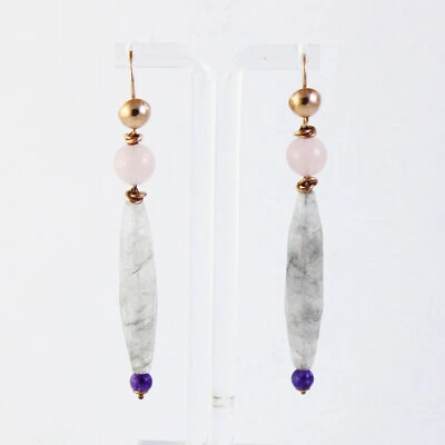 Orecchini Vanto Gioielli in argento 925 rosé e pietre - Immagine 1 di 2