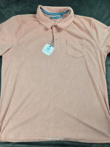 NUEVA Camisa Tori Richard Para Hombres 2XL Tela Terry Rosa Polo Cabana Toalla Vactación Nueva con Etiquetas - Imagen 1 de 11