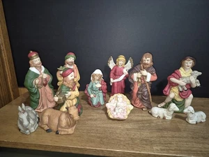 Belén vintage de cerámica pintado a mano de 12 piezas  - Imagen 1 de 5