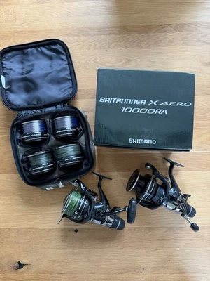 2x Shimano Baitrunner X-Aero 10000 RA + 4 Wechselspulen / Freilaufrolle - Bild 1 von 4