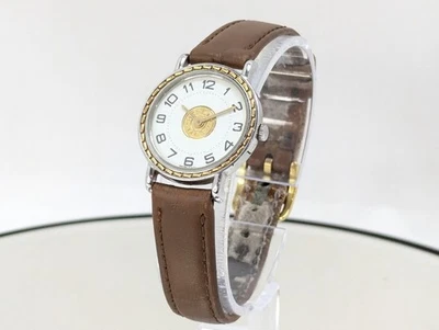 Reloj HERMES Sellier Cuarzo Plateado Marrón 344114L Mujer Funcionando Auténtico Foto 1 de 4