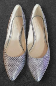 NWOT Womens Cole Haan Bradshaw Size 7B Metallic￼Silver Kitten Heel Pump Shoes  - Picture 1 of 7