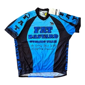 Maglia Fat Bastard Cycling Team Uomo 5 XL Austin Powers Blu Nero Cerniere Nuova con etichette - Foto 1 di 19