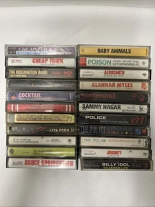 Classic 80s Rock Cassette Tape Lot: Cheap Trick, Poison, Aerosmith, Hagar, Idol - Picture 1 of 9