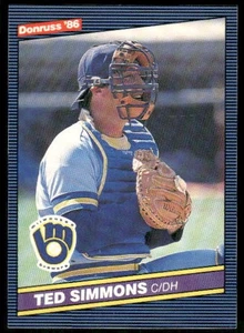 1986 Donruss Ted Simmons #292 Milwaukee Brewers D - Picture 1 of 2