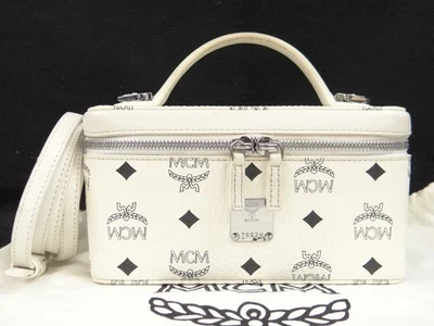 MCM Vanity Hand Shoulder 2Way Bag Visetos Canvas Leather Beige 64220193400 2 - Image 1 of 4