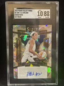 Panini Select WNBA 2024 - Signatures A'ja Wilson #SG-AW Ice Prizm (AU) - Imagen 1 de 2