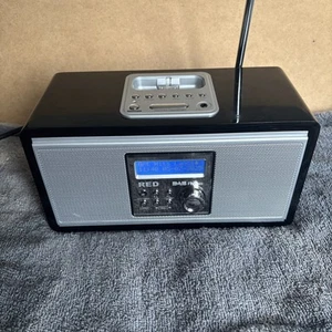 Rot Schwarz DAB/UKW Digitalradio mit Wecker - Modell 583 049 Netz/Batterie - Bild 1 von 6