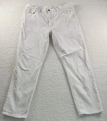 Pantalones de mezclilla Banana Republic para hombre talla 36x30 ajustados elásticos blanco roto Foto 1 de 4