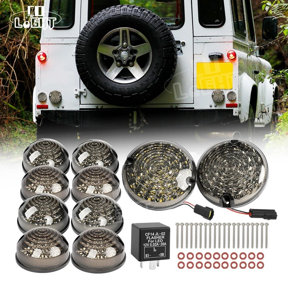 Kit completo de actualización de luz LED ahumada para reversa antiniebla para Land Rover 90/110 Defender Foto 1 de 4