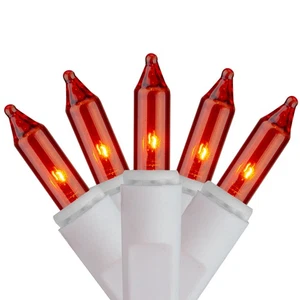 Hofert Set of 100 Amber Orange Everglow Icicle Christmas Lights - White Wire - Picture 1 of 4