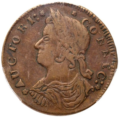 1787 M 33.34-Z.11 R-5 PCGS XF 45 Connecticut Colonial Copper Coin - Image 1 of 3