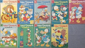 WALT DISNEY'S COMICS & Stories Lot Of 9 #180-186 188 189 Golden Age Dell 1955 - Picture 1 of 17