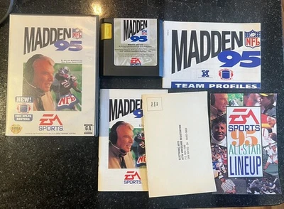 Madden 95 Sega Genesis Game, Box, Manual,  Registration,  & Stats Sheet - Image 1 of 2